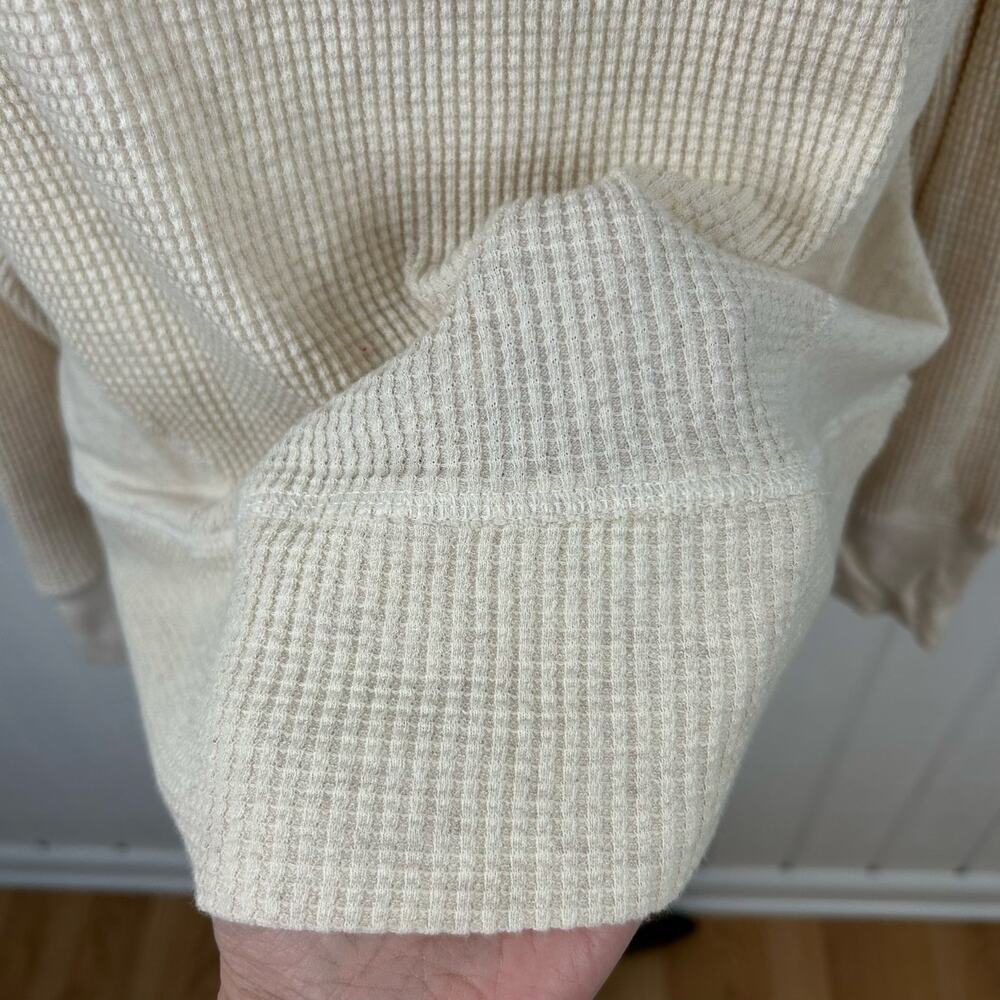 Aerie Oversized Cream Thermal Top Cozy Lounge Boho Minimalist XS - Picture 2 of 7
